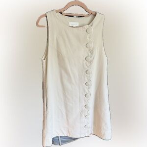 Mable Linen Scalloped Button Dress